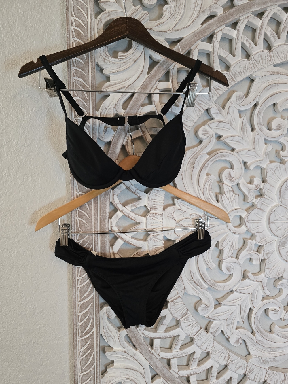 Victoria's Secret Women's Black Underwire Bikini Set Push-Up 32B S